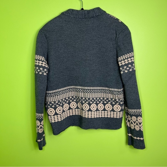 CHLOE laune wool printed button cardigan size M - Picture 3 of 5